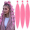 YDDM Capelli Per Treccine Africane Extension Trecce Rosa Braids Extension 26 Pollici 3packs Extension Per Treccine Africane Extension Capelli Per Trecce Braiding Hair(26 pollici, Pink#)