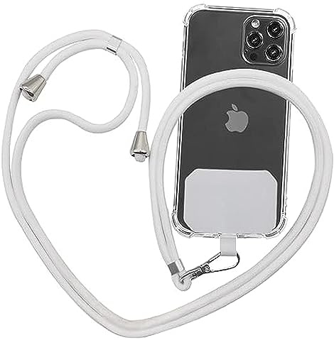 3 Stück Handykette Universal, LYHURK Band Für Handyband Zum Umhängen Ohne Hülle Handyschnur Mit Karabiner Abnehmbar Phone Lanyard Handy Trageband Zum Umhängen Handykettw Lang (Weiß)