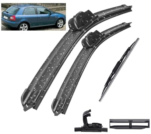 Juego de escobillas limpiaparabrisas delanteras y traseras compatible con Audi A3 8L 1996-2003, parabrisas, ventana, lluvia, cepillos de 21+19+16