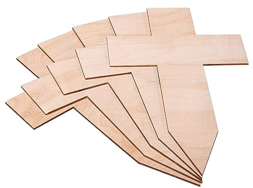 Large Wood Crosses for Crafts, 10 Pack, Unpainted Plywood Arts and Crafts Crucifix, DIY Red Poppy Remembrance Plaque and Memorial Displays, Unfinished Wooden Ornaments 26x25cm