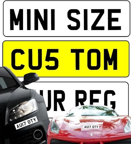 320mm x 75mm mini number plate stick on self adhesive reg white or yellow jdm custom tuner show