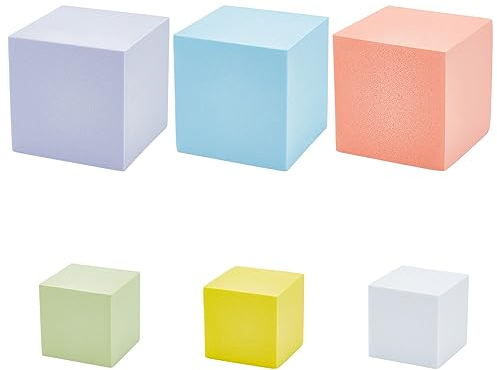 FREEBLOSS 6 Pezzi Fotografia Puntelli Cubo Schiuma Geometria Prodotto Fotografia in Posa Puntelli Solidi Blocchi Quadrato Blocco di Cemento Fotografia Puntelli per Gioielli