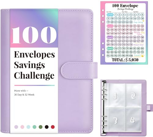 Sooez 100 Envelopes Money Saving Challenge, Savings Challenges Book