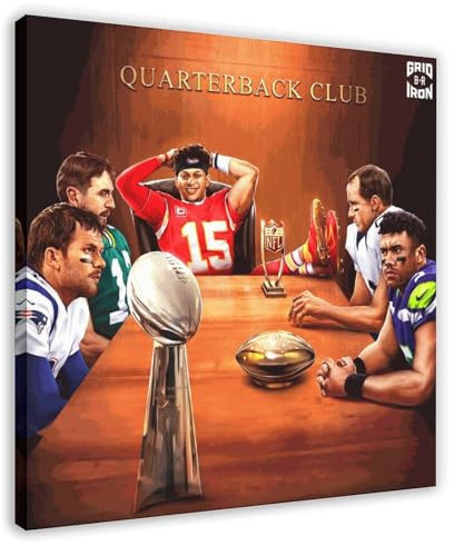 GeDiz Sportstar Patrick Mahomes Poster (30) Leinwand Poster Schlafzimmer Dekor Sport Landschaft Büro Zimmer Dekor Geschenk Rahmenstil 70 x 70 cm