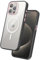 FLOLAB Surtect Tri-Fusion Magnetische Schutzhülle für iPhone 15 Pro, schlankes Design, Magsafe-kompatibel, militärischer Rahmen, transparent, Champagnerrosa