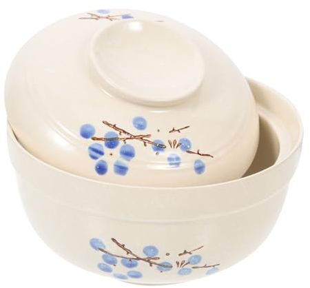 LIFKOME Ciotole per Noodle Ramen Coperchio Ciotole in Ceramica Decorate a Mano Stoviglie per Riso E Cereali