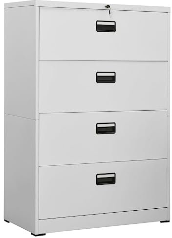 RAUGAJ Aktenschränke Aktenschrank Hellgrau 90x46x134cm Stahlmöbel
