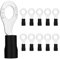 10x Ringkabelschuhe 2,5-4 mm² schwarz Loch-Ø M4 Kabelschuhe Quetschverbinder Teillisoliert PVC Kabel-Verbinder aus Kupfer verzinnt