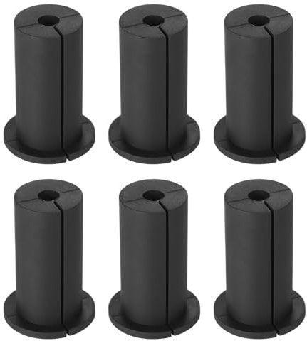 6pcs Cable Routing Kit for Starlink, Silicone Cable Feed Through Bushings for 1 Inch Wall Hole Cable Wall Grommet Cable Mounting Accessories for Starlink Ethernet Cable (Black)