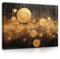 WallArena - Leinwand Bilder - Abstrakt - 60x40 cm Leinwandbilder - Bild auf leinwand - Wandbild XXL groß Wandbilder für Wohnzimmer Schlafzimmer Wohnzimmerbilder Modern kunstdruck - Schwarz Gold