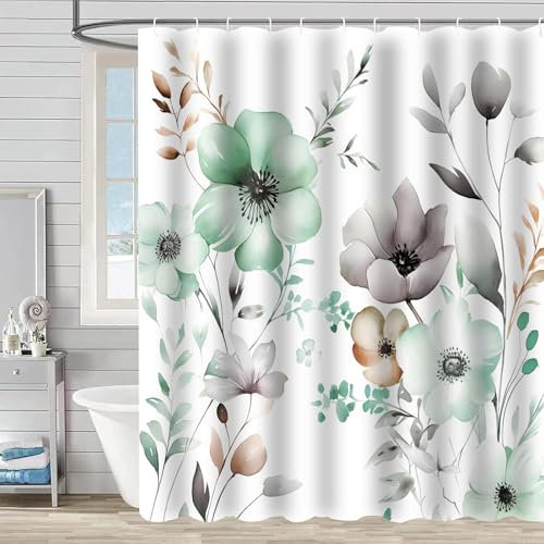 FAIRYGATE Duschvorhang Hochwertig Shower Curtain Duschvorhäng Wasserdichter Anti Schimmel Duschvorhang aus Polyester Stoff Waschbar Badewanne Vorhang mit 12 Duschvorhangringen 180x180cm B9912