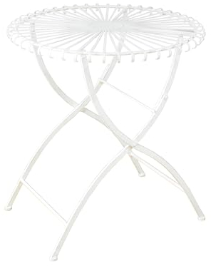 HTI living Gartentisch Weiß Romantic Garden Metalltisch Nostalgisch