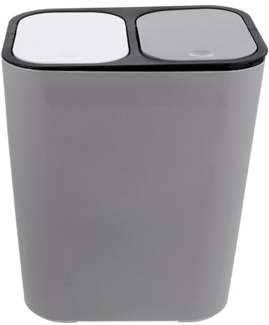 PRETYZOOM Poubelle de cuisine avec couvercle basculant - Compartiment ménage - Corbeille à papier étroite
