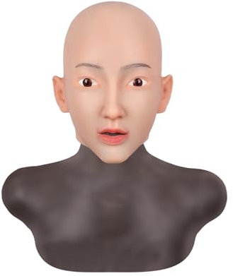 RIEZRS Masque Facial Complet réaliste Masque de tête en Silicone Masque en Silicone pour Femme pour Cosplay travesti,Color 2