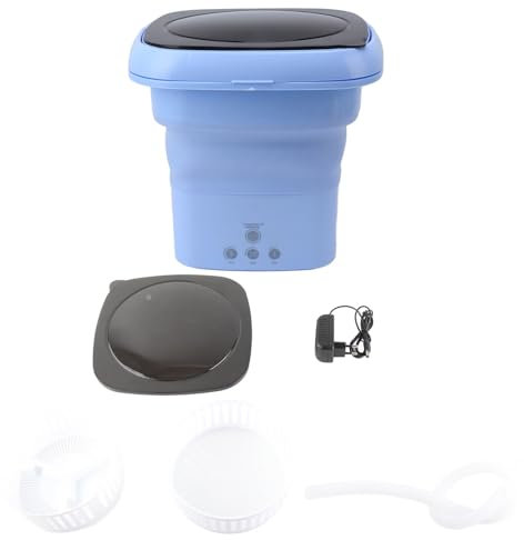 Mini Lavadora Portátil, Mini Lavadora Plegable con Tapa Negra, Lavadora y Secadora Eléctrica para Apartamentos, Dormitorios, Camping, Vehículos Recreativos, (Enchufe de la UE