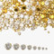 Bofanze 400 Stück Krappenfassung Strasssteine zum Aufnähen Klaue Flache Rückseite Strasssteine Kristall mit krappenfassung Handgenähtes Diamant-Zubehör für Bastelkostüme,Hochzeitskleider (Gold)