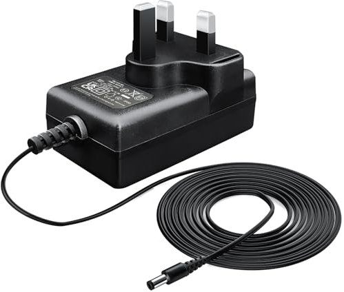 12V 1.5A 18W 1.8M Long Power Supply Adapter, AC DC Switching Adapter (Input 100-240V, Output 12Volt 1.5Amp 1500mA), DC 12V 5.5x2.1mm Wall Mount Transformer Plug, UKCA Listed