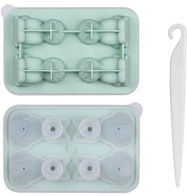 1 Piece Cat-Shaped Ice Cube Mold and 1 Piece Ejector Knife, Silicone Ice Cube Mold, Animal Ice Cube Mold, Household Ice Cube Mold, Creative Kitchen Tools