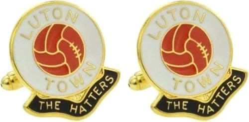 Football Coloured Enamel Cufflinks Luton