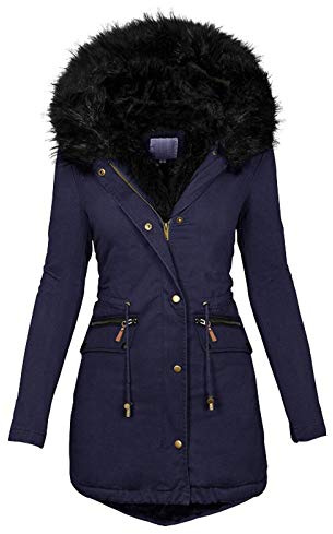 FUPODD Mantel Damen Lang Damen Jacken Arbeitsjacke Winter Winterjacken Für Damen Fleecejacken Softshelljacke Damen Winterjacke Damen Schwarz Wintermantel Damen Elegant Warme Winterjacke Damen