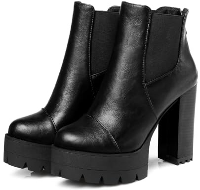 ENWIND Chelsea-Stiefel Aus Leder Plateau-Stiefel Für Den Winter Für Damen Plateau Stiefeletten