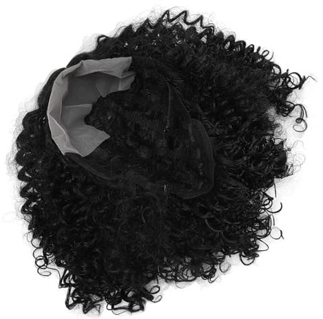 Short Curly Deep Wave Wig, Non Glue Black Wig for Women Lady, Middle Part Adjustable Size Suitable for Theme Parties, Work, Cosplay and Daily Use