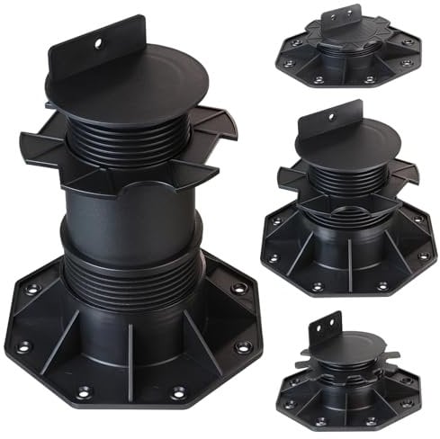 Montafox 10 x Stelzlager höhenverstellbar 18-220 mm hohe Traglast Stellfüße Terrassenlager Unterkonstruktion Terrassendielen Holz WPC 7 Jahre Garantie auf Material*, Größe:30-60 mm