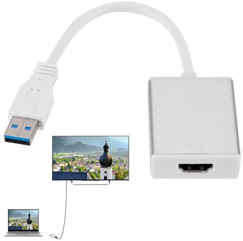 WZWZO Adaptateur USB vers HDMI, USB 3.0, HDMI, 1080p Full HD Vidéo Audio Multi Moniteur Convertisseur Adaptateur, pour Ordinateur Portable, Mac, MacBook Pro, avec Windows XP 7/8/8.1/10