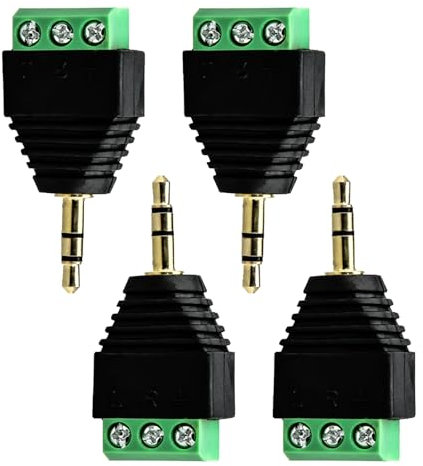 4pcs 3 5 mm Stereo Male to Screw Terminals Female Adapter Headphone Replacement Plugs for Versatile Sound Video Connection