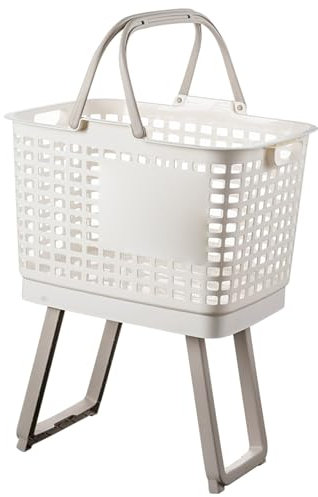 Panier à Linge sale Surélevé, Panier Linge sur Pied avec Cadre Pliable, Design en Maille Ventilée, Poignées, pour Chambre, Salle de Bain, Placard