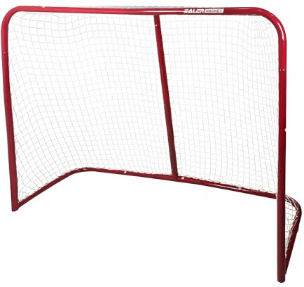 EALER Portable 54″ Steel Street & Ice Hockey Goal – Heavy-Duty 1″ Steel Frame Folding Net for Indoor & Outdoor Practice, Junior Training & Roller Hockey Equipment