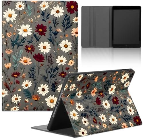 Stradvnaly Tablet Coque pour Amazon Fire HD 8 Tablet 10,1(2018, 2017, 2016, 8,/7,/6, Generation),Cuir PU en Silicone Niedlich Aesthetics Motif Housse avec Fonction de Support Cover,Fleur Colorée