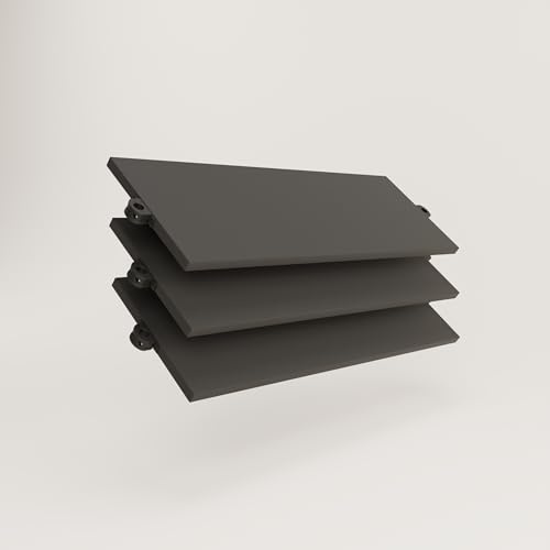 pamo Regalboden schwarz inkl. Montagezubehör 91 x 30 cm | 3er Set I höhenverstellbar I stoß- & Kratzfest I für offenen Kleiderschrank Made in Germany