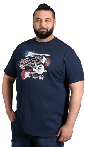 D555 Mens Liverpool Rockin' World Tour Guitar Print T-Shirt in Navy - Duke 601803 Graphic Print Tee