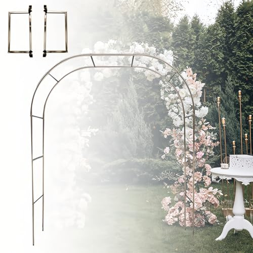 Gartenbogen aus Edelstahl für Kletterpflanzen, große freistehende Gartenlaube, Rankhilfe für Gartendekoration und Unterstützung