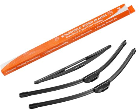 Scheibenwischer Wischerblätter Vorne + Hinten Satz Kompatibel mit Opel Meriva A 2003-2010 Frontscheibenwischer und Heckscheibenwischer Länge: 600mm/600mm/400mm