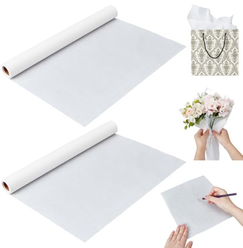 NBEADS 2 Rouleau 384mm x 15m Papier de Soie Résistant à L'Humidité, Papier de Soie Résistant à L'Humidité pour Emballage pour Emballages Cadeaux et Décorations de Mariage