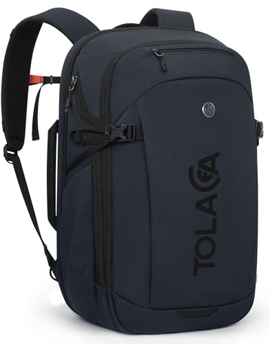 Tolaccea Business Laptop Rucksack 32L, Reiserucksack mit 15,6 Zoll stoßsicherer EVA-Laptoptasche,Handgepäck Rucksack für Flugzeug, Nassfach, YKK-Reißverschluss, Wasserdichter & Diebstahlsicher