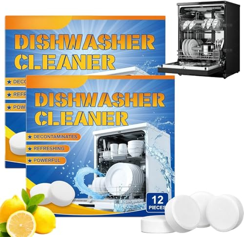 Dishwasher Cleaner and Deodorizer Tablets-24 PCS Deep Cleaning Descaler for Dishwasher,Heavy Duty Dishwasher Descaler & Freshener,Removes Grease,Limescale & Odor,Limescale Remover for All Dishwashers