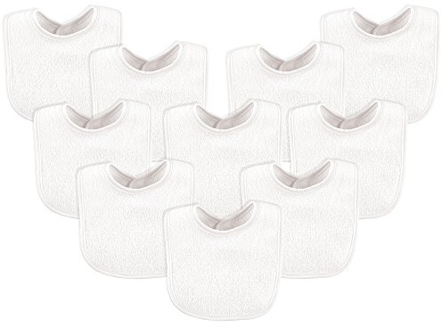 Luvable Friends Unisex Baby Lätzchen Baumwolle Frottee weiß Einheitsgröße