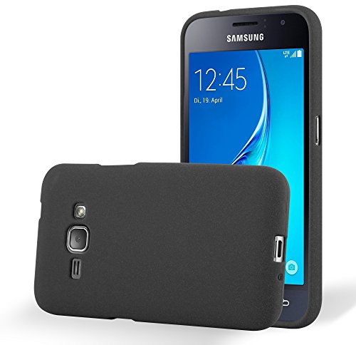 cadorabo Coque pour Samsung Galaxy J1 2016 en Frost Noir - Housse Protection Souple en Silicone TPU avec Anti-Choc et Anti-Rayures - Ultra Slim Fin Gel Case Cover Bumper