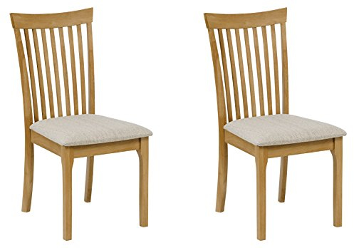 Julian Bowen Ibsen Set of 2 Dining Chairs, Light Oak, Height: 94, Width: 55, Depth: 45cm