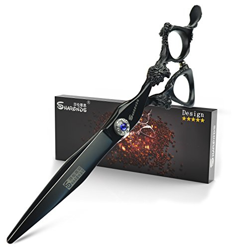 Friseur professionelle 6Zoll-7Zoll-8Zoll-9Zoll-High-End-JP440c Friseur Schere Anzug Frisur Stil Frisur Werkzeuge haarschere set (scissors set) (7-Zoll schwarze Drachen flache Schere)