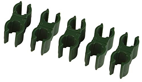 Windhager Stabverbinder-Clip 360°, Multifunktionsclip, Pflanzstabbefestigung, Stabverbindung für Pflanzen, Clip für Pflanzen Sicherung, 16mm, 5 Stück, grün
