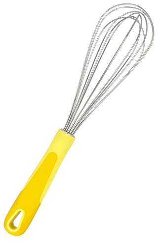 Birkmann, Colour Kitchen, Schneebesen aus hochwertigem Edelstahl mit Kunststoffgriff, zum Kochen und Backen, bis 100 °C, spülmaschinengeeignet, gelb, 27 x 6,5 cm, 422346