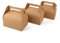 ewtshop® 24 Cupcakeboxen, Geschenkboxen aus braunem Kraftpapier mit Henkel, 14x9x13,5 cm