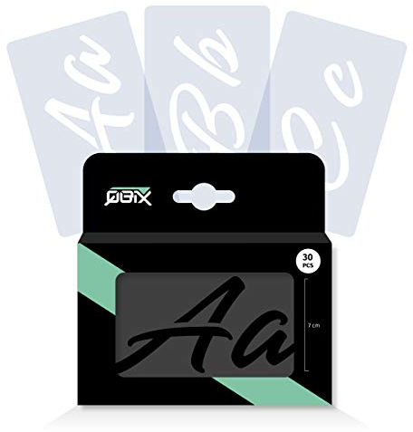 QBIX Schablonen Buchstaben set - Briefhöhe 7cm - Swash Briefschablonen - Schablonenschrift