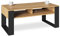 MeblePitus.pl Artisan-Couchtisch, Retro-Loft-Bank, offenes Doppelregal, Kufenbeine, ideal für Kaffeekränzchen, laminierte Platte, große Oberfläche, garantierte Stabilität.