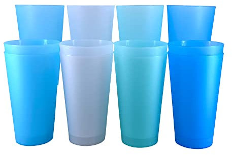 AOYITE Large Plastic Cups 32 oz - Reusable Big Drinking Cup set of 12 - BPA Free Dishwasher Safe Tall Drinking Glasses - Unbreakable Water Tumblers for Kids Kitchen Outdoor