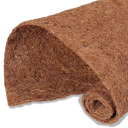 MIOHNAN Natural Coco Coir Fiber Liner Roll Sheet, Coconut Fiber Pad, Coconut Husk Liners Mat for Planters Baskets, DIY Moss Pole (16x48 inch)